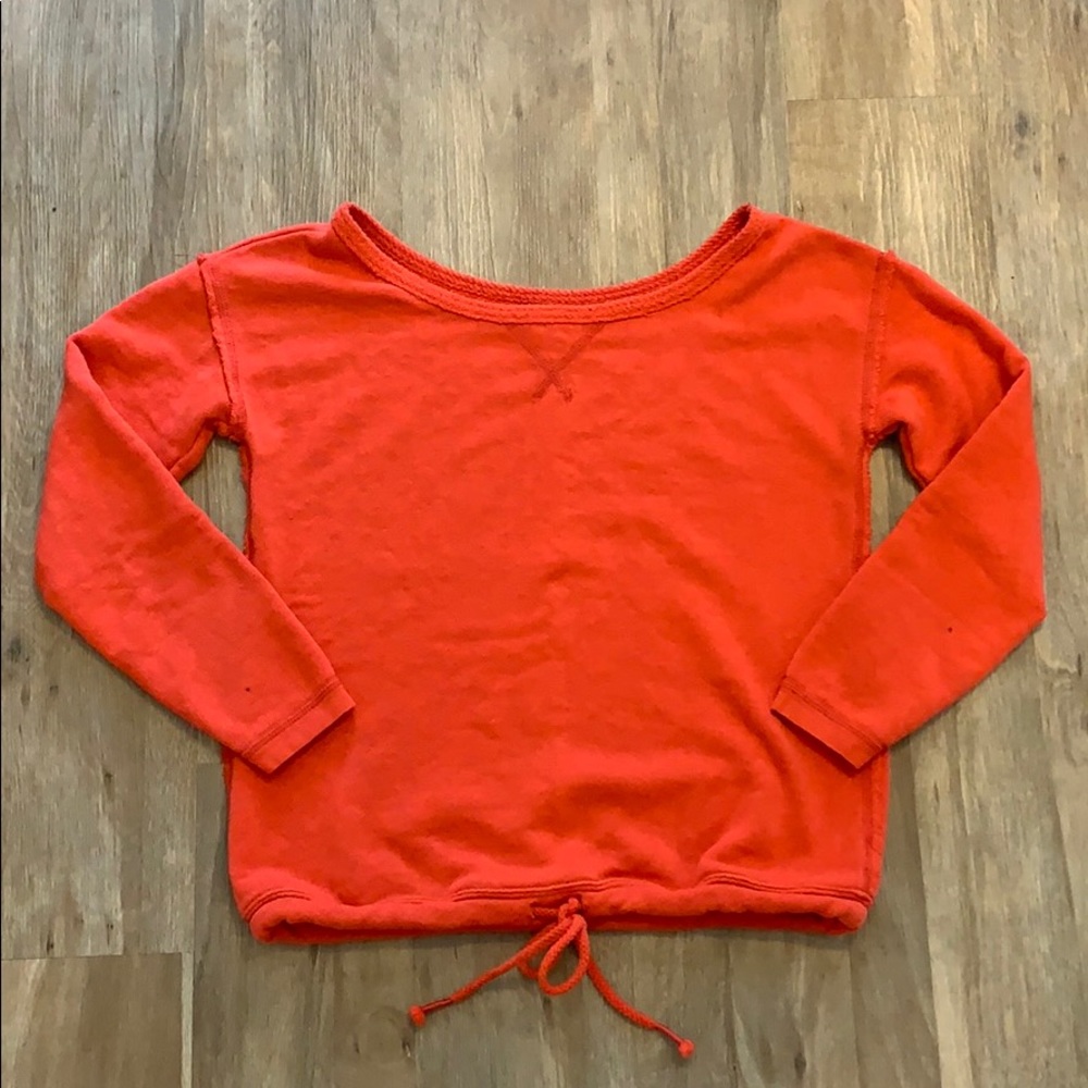Aerie Red Tie Waist Sweatshirt